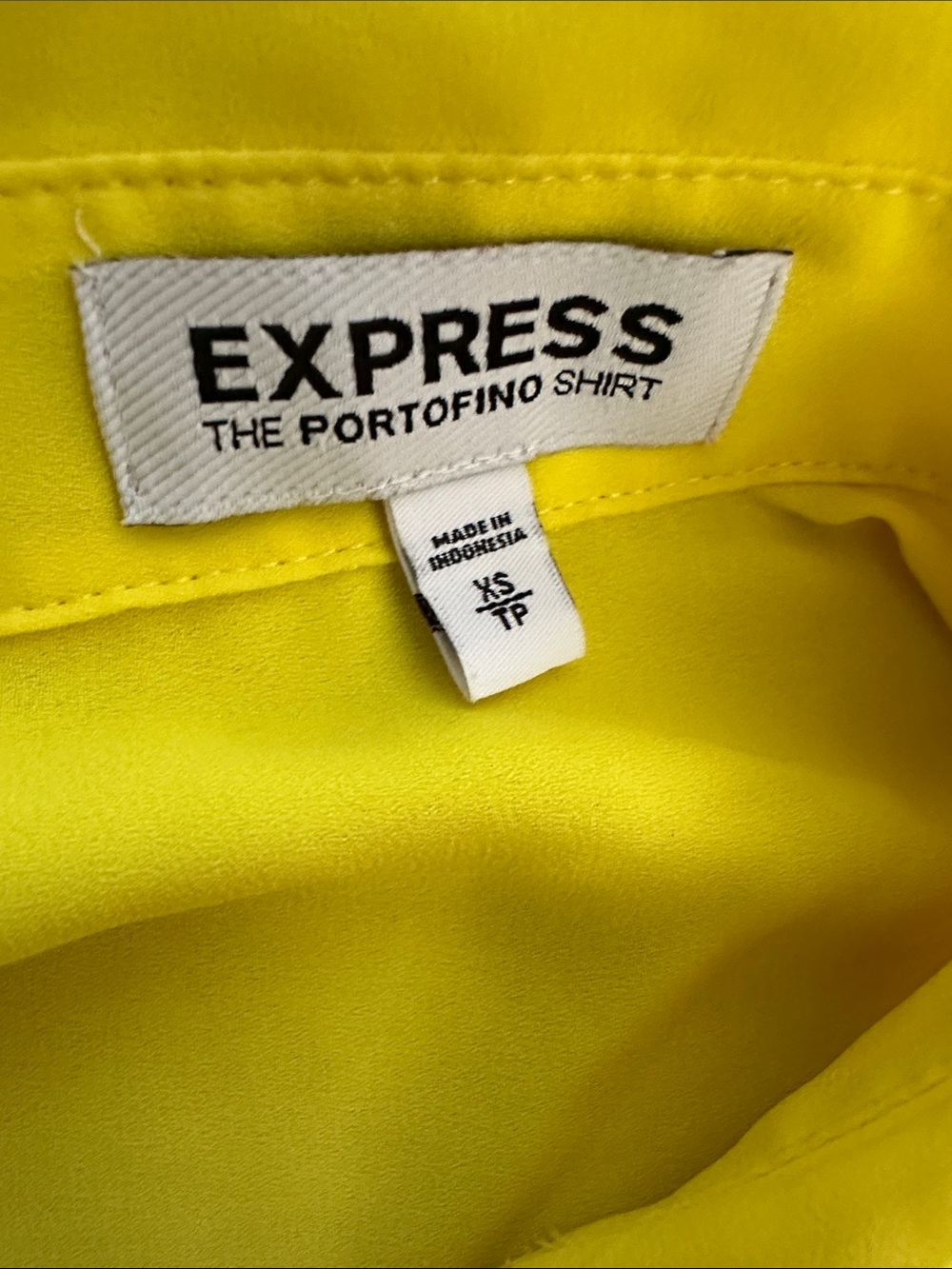 Express Sheer Button-Front Blouses in Orange and Neon Yellow- XS - Picture 3 of 3
